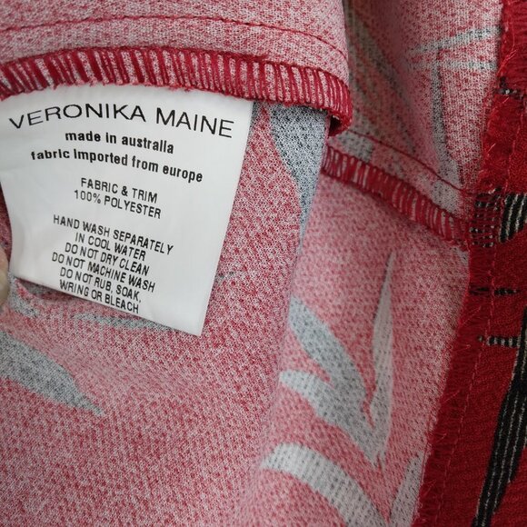 Veronika Maine Bell Sleeve Round Neck Red Top Size 14 - Picture 6 of 9